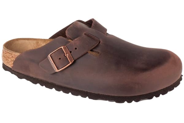 Birkenstock Boston Oiled Leather 860133, Unisex, Slides, brun Brown 37