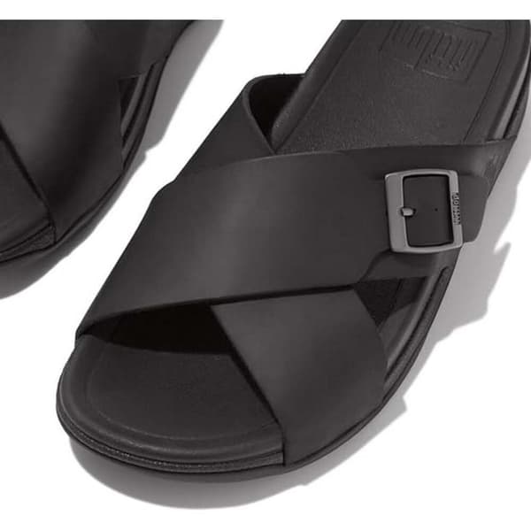 Fitflop Klipklapper Surfer Buckle Nubuck Cross Sort EU 43 Mand