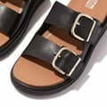 Miniatyrbild 5 av 6: Fitflop Slides Buckle Two-bar Leather Svart EU 39 Kvinna
