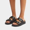 Miniatyrbild 6 av 6: Fitflop Slides Buckle Two-bar Leather Svart EU 39 Kvinna