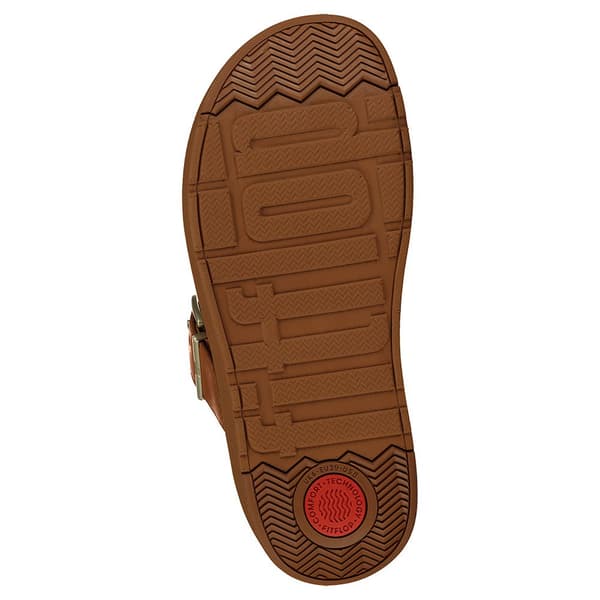 Fitflop Slides Buckle Leather Toe-post Brun EU 40 Kvinna