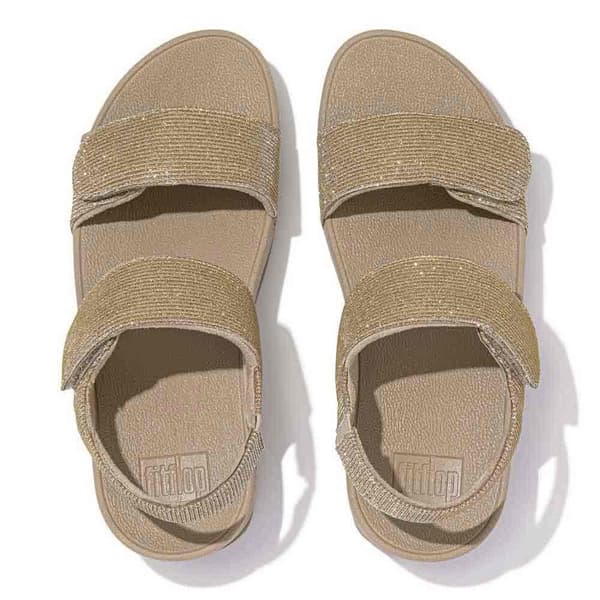 Fitflop Sandaalit Lulu Adjustable Shimmerlux Back-strap Beige EU 39 Nainen