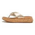 Miniatyrbild 1 av 5: Fitflop Slides F-mode Leather-twist Flatform Toe-thongs Guld EU 38 Kvinna