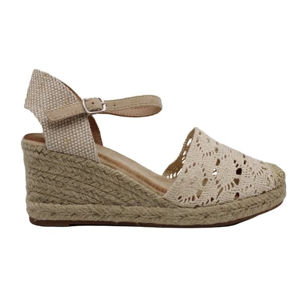 Sandaali, juuttimateriaali, nilkkahihnan kiinnitys, Beige, 38 Beige 3
