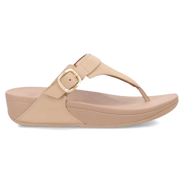 Fitflop Slides Lulu Adjustable Leather Toe-post Beige EU 39 Kvinna
