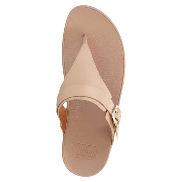 Fitflop Slides Lulu Adjustable Leather Toe-post Beige EU 39 Kvinna