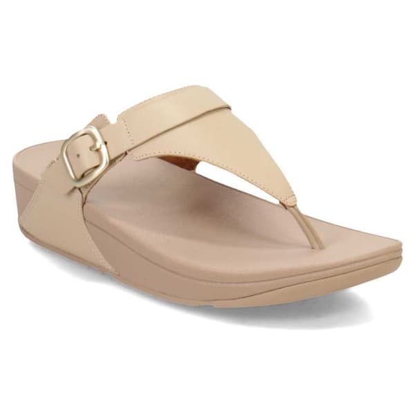 Fitflop Slides Lulu Adjustable Leather Toe-post Beige EU 39 Kvinna