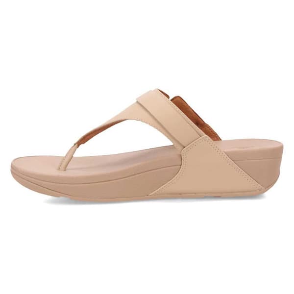 Fitflop Slides Lulu Adjustable Leather Toe-post Beige EU 39 Kvinna