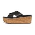 Miniatyrbild 1 av 5: Fitflop Slides Eloise Leather/cork Wedge Cross Svart EU 40 Kvinna