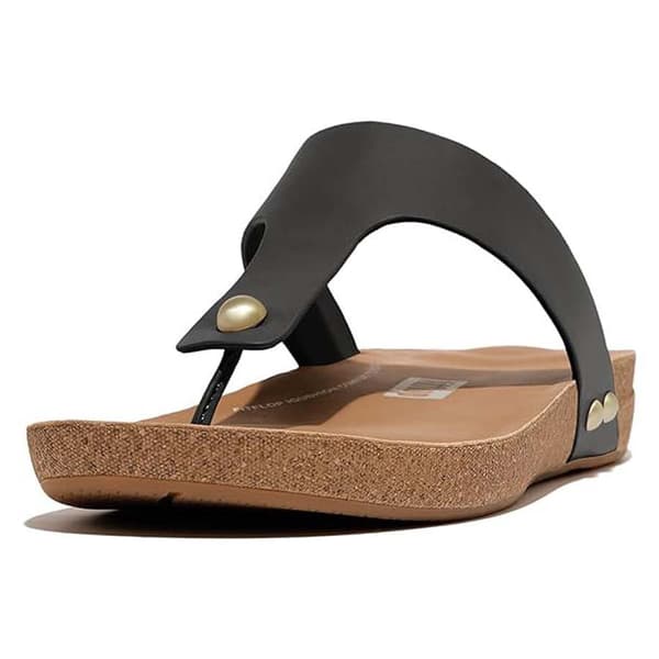 Fitflop Iqushion Leather Toe-post Tossut Musta EU 38 Nainen