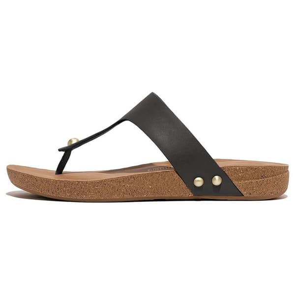 Fitflop Iqushion Leather Toe-post Tossut Musta EU 38 Nainen