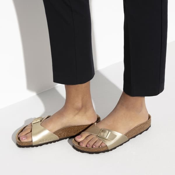 Birkenstock Madrid Birko-flor Smala Sandaler Guld EU 36 Kvinna