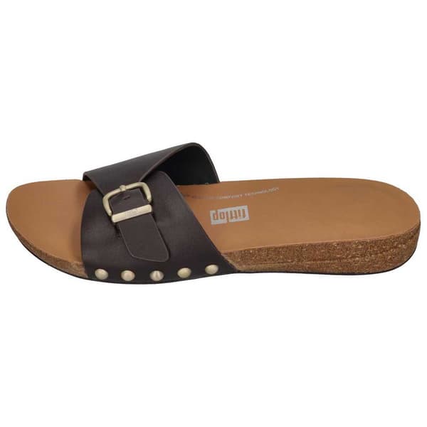 Fitflop Iqushion Adjustable Buckle Leather Tofflor Brun EU 38 Kvinna