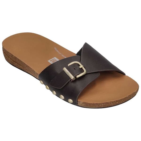 Fitflop Iqushion Adjustable Buckle Leather Tofflor Brun EU 38 Kvinna