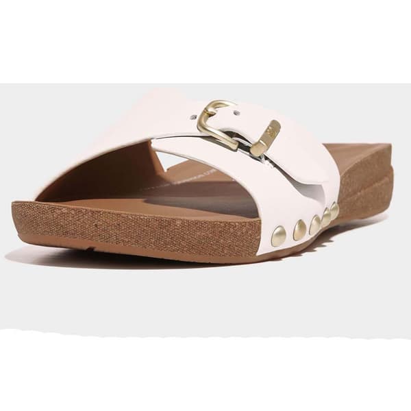 Fitflop Iqushion Adjustable Buckle Leather Tofflor Vit EU 38 Kvinna