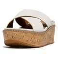 Miniatyrbild 3 av 5: Fitflop Eloise Leather/cork Wedge Cross Tofflor Vit EU 40 Kvinna