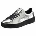 Miniatyrbilde 5 av 11: Sportsjoggesko for kvinner Puma Basket Platform Metallic  Lysegrp - 36