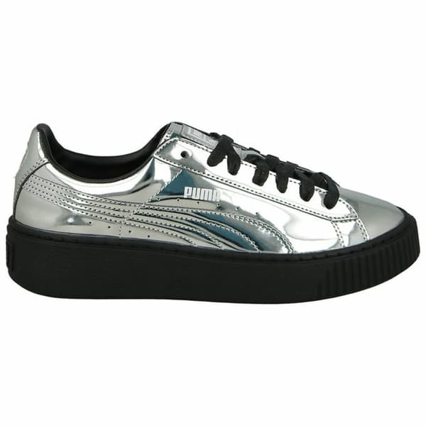 Sportsjoggesko for kvinner Puma Basket Platform Metallic Lysegrp - 36