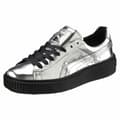Miniatyrbilde 11 av 11: Sportsjoggesko for kvinner Puma Basket Platform Metallic  Lysegrp - 36