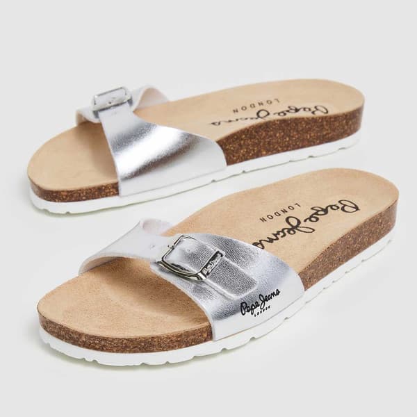 Pepe Jeans Oban Metal Sandaler Silver EU 37 Kvinna