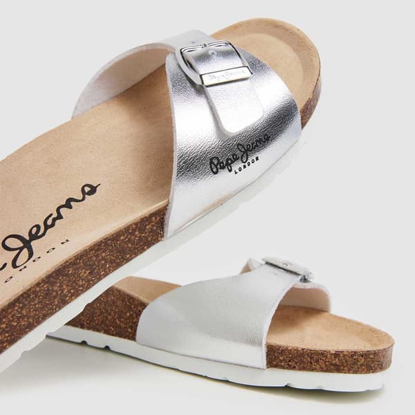 Pepe Jeans Oban Metal Sandaler Silver EU 37 Kvinna