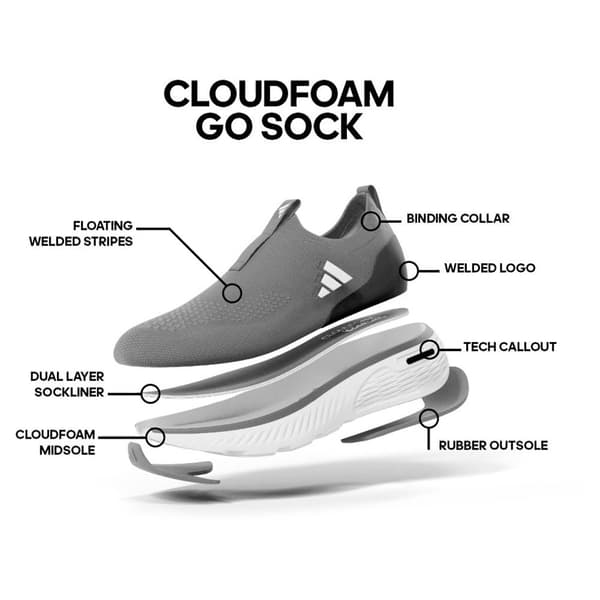 Adidas Cloudfoam Go Sock Skor Svart EU 47 1/3 Man