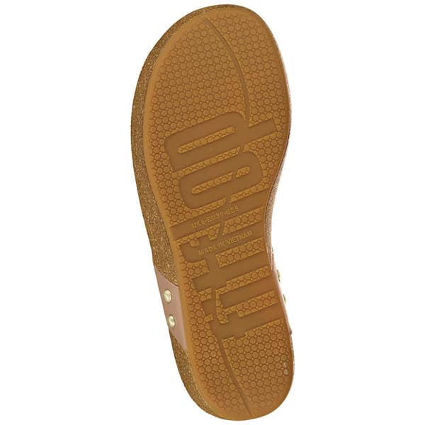 Fitflop Iqushion Leather Toe-post Tofflor Guld EU 38 Kvinna