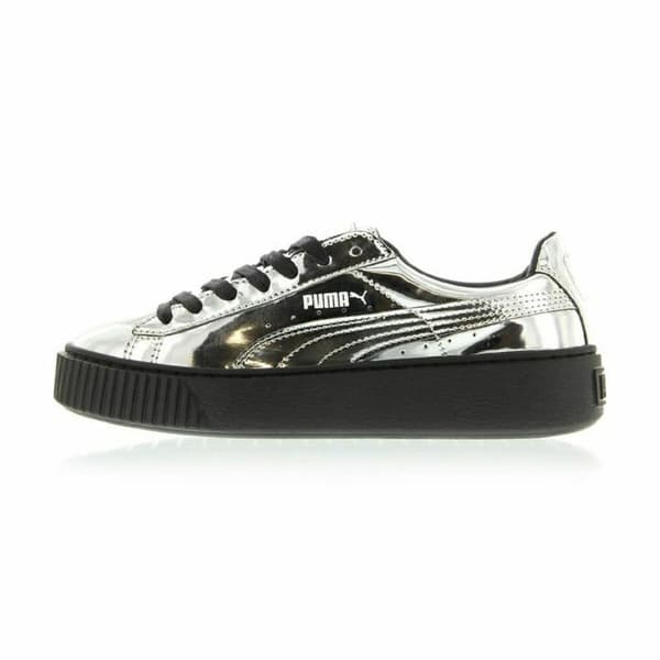 Naisten lenkkikengät Puma Basket Platform Metallic  Vaaleanharmaa - 36