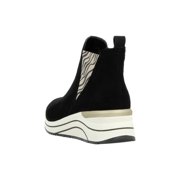 High Top Leather Sneaker med Elastic Lift - Svart Combi