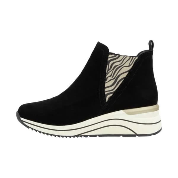 High Top Leather Sneaker med Elastic Lift - Svart Combi