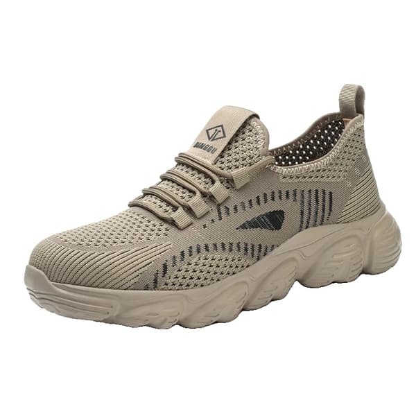 Sikkerhedssko, åndbart nylon, skridsikker gummisål,sort, 44