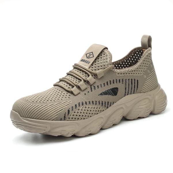 Sikkerhedssko, åndbart nylon, skridsikker gummisål,sort, 44