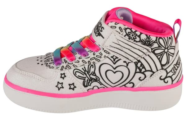 Skechers Sport Court 92 - Color Me Kicks 302213L-WMLT, til Pige, Sneakers, hvid