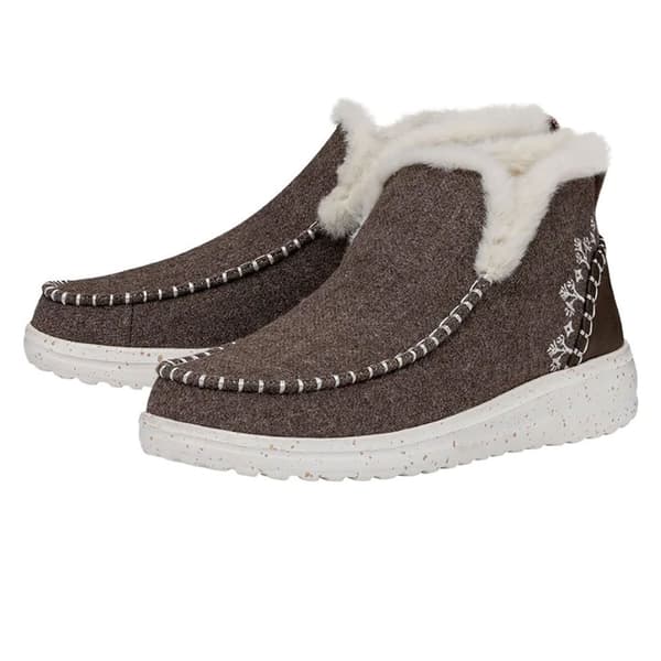 Hey Dude Denny Wool Faux Shearling Skor Brun EU 39 Kvinna