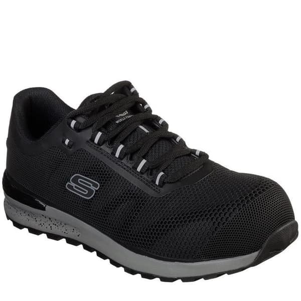 Skechers Lyndale Skyddsskor - Herr - Svart - Ståltåhätta och Memory Foam-sula