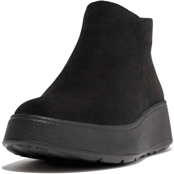 Fitflop F-mode Suede Flatform Zip Ankle Stövlar Svart EU 40 Kvinna