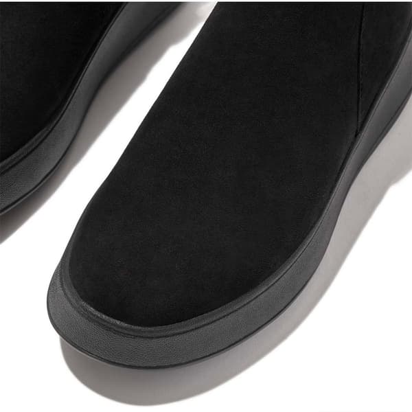 Fitflop F-mode Suede Flatform Zip Ankle Stövlar Svart EU 40 Kvinna