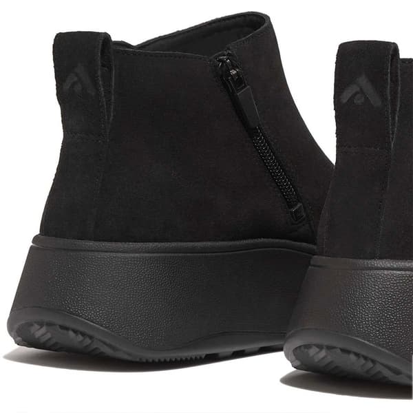 Fitflop F-mode Suede Flatform Zip Ankle Stövlar Svart EU 40 Kvinna