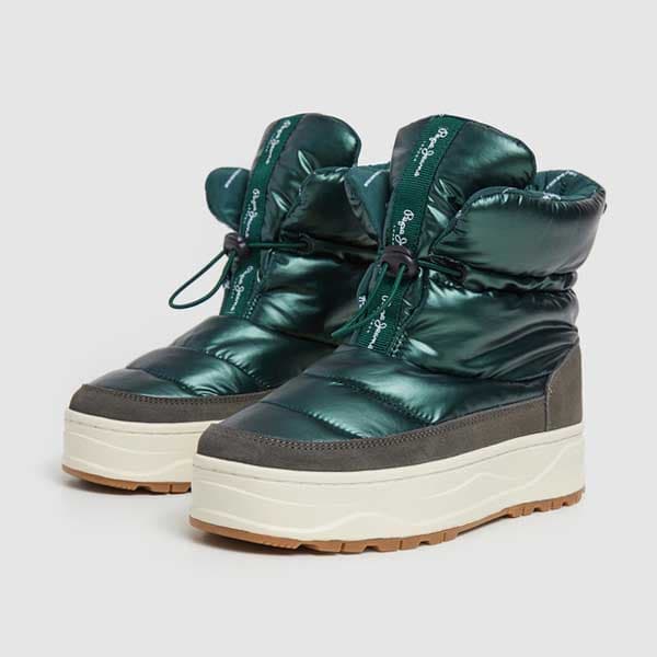Pepe Jeans Kore Metallic Booties Grøn EU 39 Kvinde