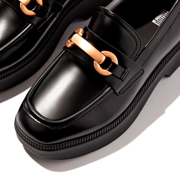 Fitflop F-luma Chunky-snaffle Box Loafers Sort EU 36 Kvinde