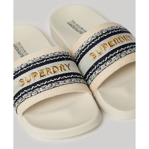 Superdry Webbing Vegan Pool Tofflor Beige EU 36-37 Kvinna