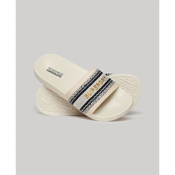 Superdry Webbing Vegan Pool Tofflor Beige EU 36-37 Kvinna
