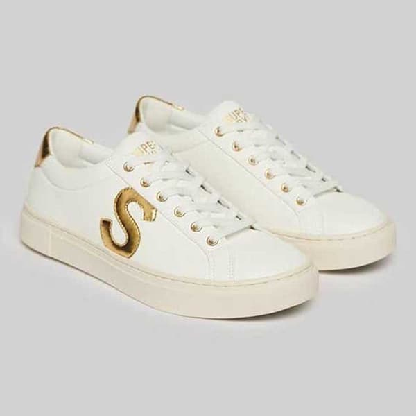 Superdry Vegan Court Tennis Skor Vit EU 37 Kvinna