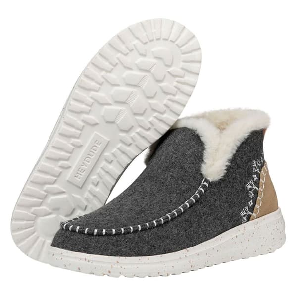 Hey Dude Denny Wool Faux Shearling Skor Grå EU 41 Kvinna