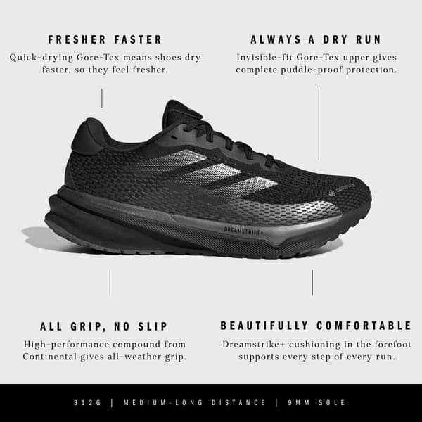 Adidas Supernova Goretex Løbesko Sort EU 40 Mand