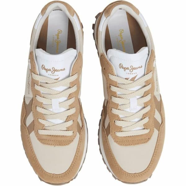 Naisten vapaa-ajan lenkkarit Pepe Jeans Brit-On Prints Valkoinen Beige - 38