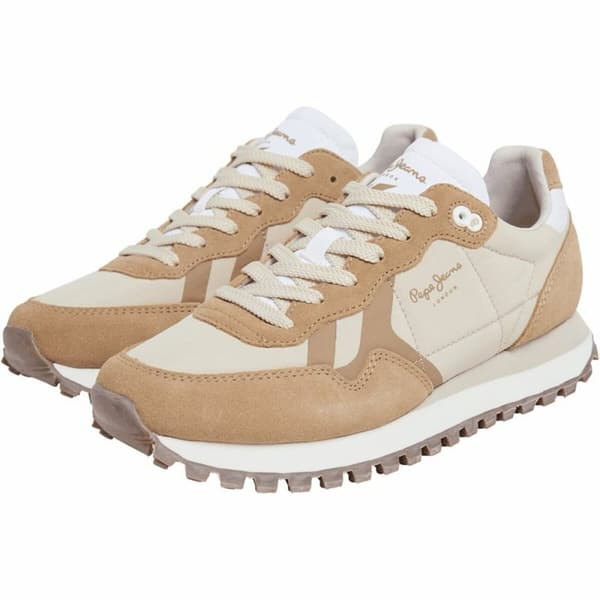 Naisten vapaa-ajan lenkkarit Pepe Jeans Brit-On Prints Valkoinen Beige - 38