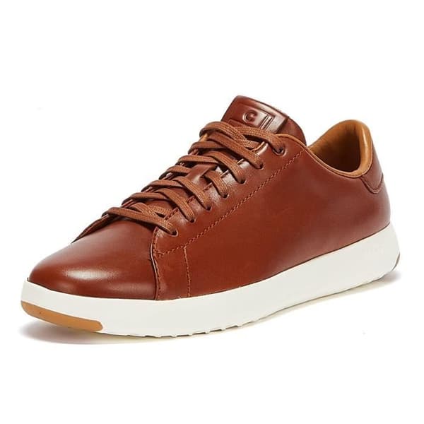 Bruna sneakers för män - COLE HAAN - Grandpro Tennis - Läder - Snören - Platta