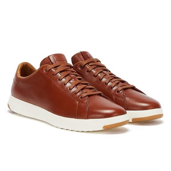 Bruna sneakers för män - COLE HAAN - Grandpro Tennis - Läder - Snören - Platta