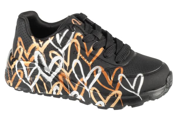 Skechers JGoldCrown: Uno Lite - Metallic 314067L-BKGD, til Pige, Sneakers, sort